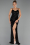 Long Black Scaly Evening Dress ABU6498
