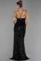 Long Black Scaly Evening Dress ABU6498