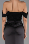 Long Black Satin Mermaid Prom Dress ABU6525