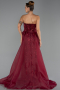 Long Burgundy Beaded Evening Dress ABU5511