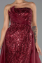Long Burgundy Beaded Evening Dress ABU5511