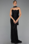Long Black Dantelle Evening Dress ABU6487