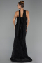 Long Black Dantelle Evening Dress ABU6487
