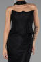 Long Black Dantelle Evening Dress ABU6487