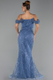 Long Indigo Beaded Evening Dress ABU6190