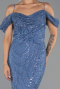 Long Indigo Beaded Evening Dress ABU6190