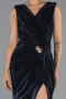 Long Navy Blue Stony Evening Dress ABU6521
