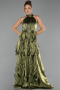 Long Oil Green Chiffon Prom Gown ABU6227