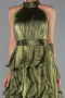 Long Oil Green Chiffon Prom Gown ABU6227