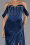 Long Navy Blue Chiffon Evening Dress ABU6496