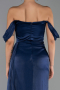 Long Navy Blue Chiffon Evening Dress ABU6496
