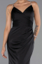 Long Black Satin Prom Gown ABU6499