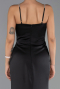 Long Black Satin Prom Gown ABU6499