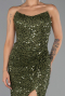 Long Olive Drab Scaly Evening Dress ABU6503