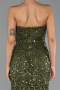 Long Olive Drab Scaly Evening Dress ABU6503