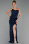 Long Navy Blue Scaly Evening Dress ABU6503