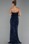 Long Navy Blue Scaly Evening Dress ABU6503