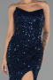 Long Navy Blue Scaly Evening Dress ABU6503