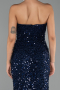 Long Navy Blue Scaly Evening Dress ABU6503