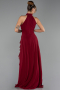 Long Burgundy Chiffon Prom Gown ABU6506