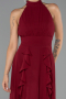 Long Burgundy Chiffon Prom Gown ABU6506