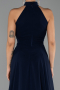 Long Navy Blue Chiffon Prom Gown ABU6506