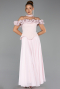 Midi Powder Color Chiffon Evening Dress ABK2697