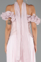 Midi Powder Color Chiffon Evening Dress ABK2697
