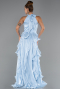 Long Light Blue Chiffon Prom Gown ABU6227