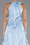 Long Light Blue Chiffon Prom Gown ABU6227