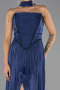 Long Navy Blue Chiffon Evening Dress ABU6531