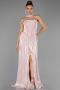 Long Powder Color Chiffon Evening Dress ABU6531