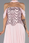 Long Powder Color Chiffon Evening Dress ABU6532
