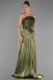 Long Oil Green Chiffon Evening Dress ABU6533