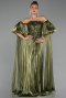 Long Oil Green Chiffon Evening Dress ABU6533