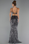 Long Black-Silver Prom Gown ABU5980