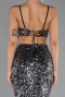 Long Black-Silver Prom Gown ABU5980