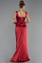 Long Burgundy Satin Prom Gown ABU6542