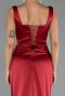 Long Burgundy Satin Formal Plus Size Dress ABU6543