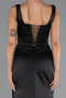 Long Black Satin Prom Gown ABU6542