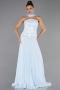Long Light Blue Chiffon Evening Dress ABU6436