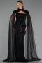 Long Black Beaded Evening Dress ABU6544