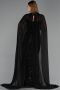 Long Black Beaded Plus Size Evening Dress ABU6545