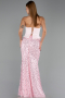 Long Powder Color Scaly Evening Dress ABU6546