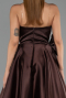 Long Brown Satin Evening Dress ABU5541