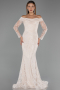 Long Beige Dantelle Evening Dress ABU5617