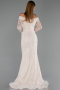 Long Beige Dantelle Evening Dress ABU5617