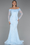 Long Light Blue Dantelle Evening Dress ABU5617