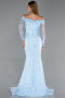 Long Light Blue Dantelle Evening Dress ABU5617