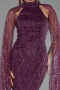 Long Plum Beaded Evening Dress ABU6154